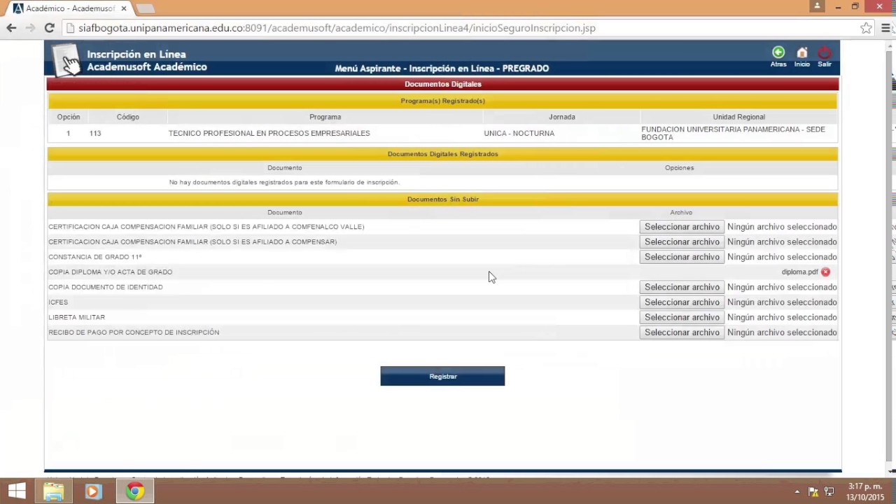¿Cómo adjuntar mis documentos de inscripción?