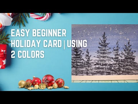 Watercolor Winter Landscape: Winter Wonderland Christmas Card Tutorial #christmascard #watercolor