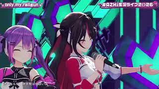 AZKi, IRyS, Towa & Roboco Sing only my railgun - fripSide【AZKi 3DLIVE BDAY 2026】