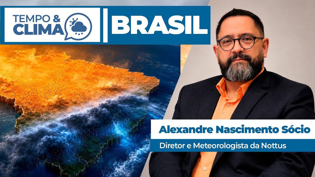 Temporais no Sul, tempo seco  no Centro do Brasil