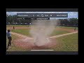 It's called a dust devil, looks like a mini tornado; this happened when one landed at home plate dur