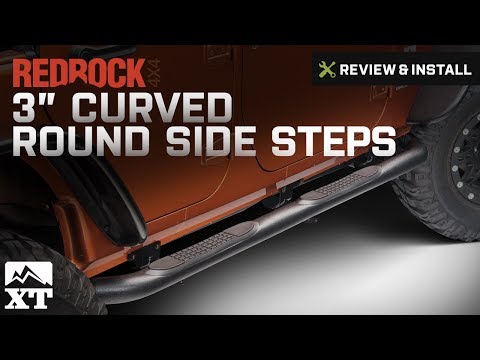 Jeep Wrangler RedRock 4x4 3" Curved Round Side Step (2007-2017 JK 4-Door) Review & Install