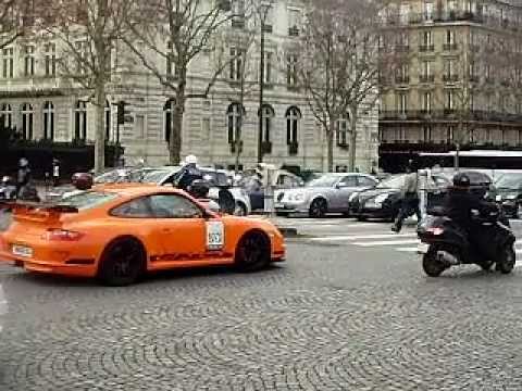 Supercars in Paris  PORSCHE GT3RS Amazing Sound