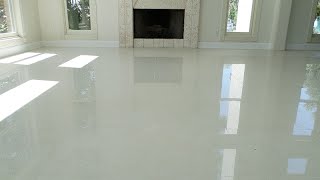 preview picture of video '24 x 24 White Polished Porcelain tile w/ white grout. Just amazing selection for the Oberlin Home.'