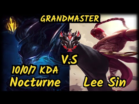Kirei (NOCTURNE) vs LEE SIN - 10/0/7 KDA JUNGLE GAMEPLAY - EUW Ranked GRANDMASTER
