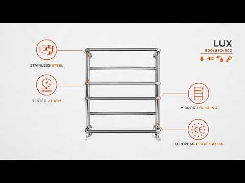 Водяной полотенцесушитель Mario Люкс 1.1.0301.01.P (4820111350339, 600x530, хром/сатин/белый глянец/черный матовый/золото/бронза)