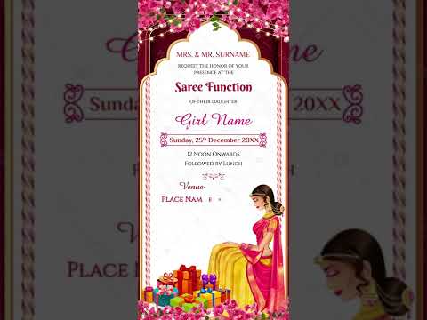 Traditional Half Saree Invitation Video | Half Saree Invitation Video Maker | DI-1819-V