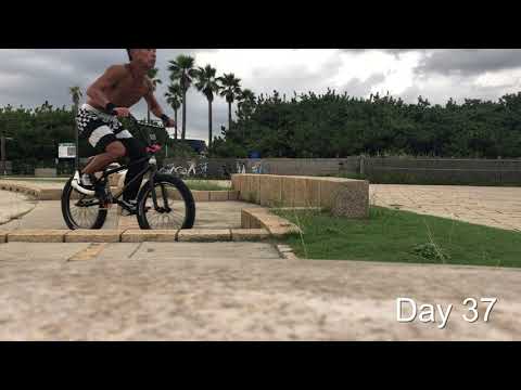 Day 25 - Day 45 Progress of senior guy mastering BMX bunny hop