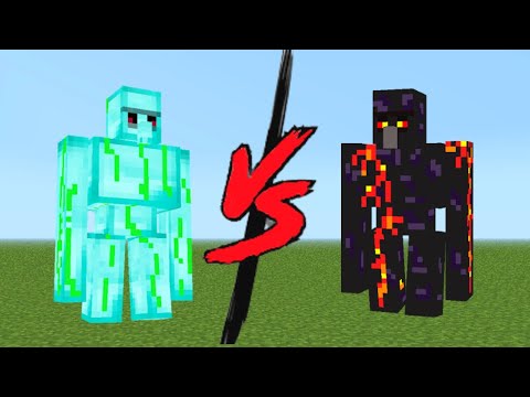 diamond golem vs obsidian golem in minecraft mob battle