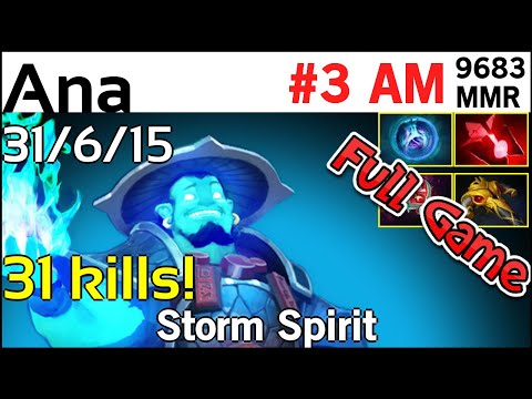 Party game: Ana (OG Dota2) - Storm Spirit - 9683 MMR Rank#3 americas - Full Game Dota 2 Dota2
