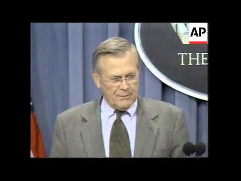 Rumsfeld briefing at Pentagon, comments on Iraq