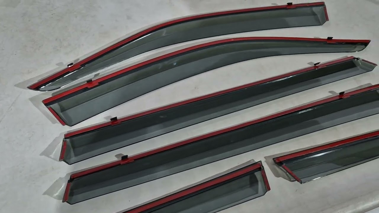 Volkswagen Atlas (Terramont) 2016- рр. Вітровики з хромованим молдингом Niken Luxury (6 шт) Video 1