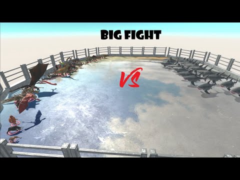 20 Mutant Megalodon VS All Units ►  Battle Royale  ► Animal revolt battle simulator
