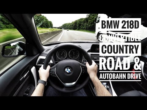 BMW 218d Convertible (2016) - POV Country Road & Autobahn Drive with top up