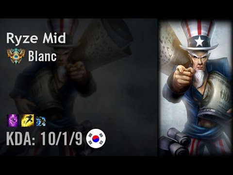 Ryze Mid vs Azir - Blanc - KR Challenger Patch 6.8