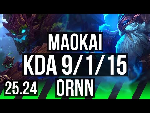 MAOKAI vs ORNN (JGL) | Good KDA: 9/1/15, 38K damage | TR Challenger | 25.24