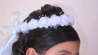 Headwreath with Veil Style FG_918- White Only