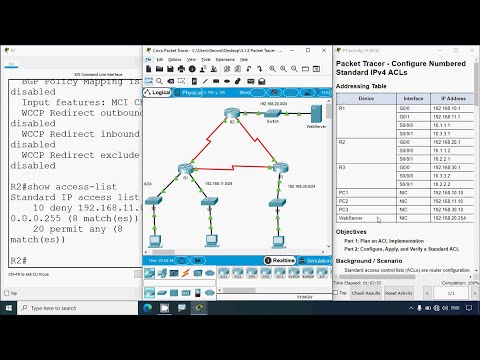 5.1.8 Packet Tracer - Configure Numbered Standard IPv4 ACLs