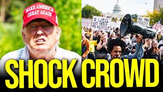 Trump PANICS as CROWDS SURROUND HIM! 