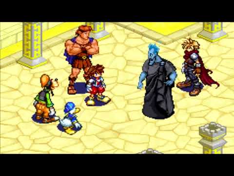 Kingdom Hearts Chain of Memories (GBA) Cutscene #51 Hades attacks the Party, Hercules and Cloud