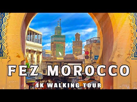 FEZ, MOROCCO 🇲🇦 - Ancient City Walking Tour | Blue Gate, Tannery, Royal Palace [4K UHD, Captions]