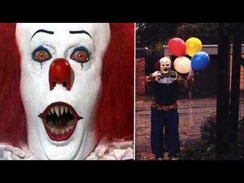 Creepy clown stalks quiet UK town