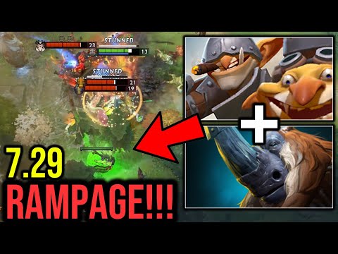 1 vs the World ft Rampage!! Techies + Magnus Combo is Back 7.29