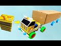 How To Make A Big Truck Using Matchbox Gluesticks DC Motor 9 V Battery DIY At Home