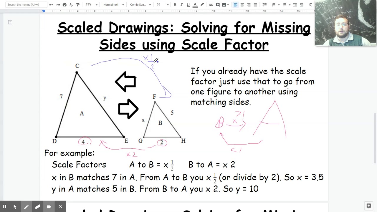 Scale Drawings: Using Scale Factor to Determine Missing Dimensions