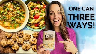 3 EASY vegan recipes made with a can of WHITE beans!