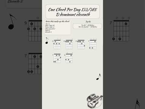 One chord per day 133/365: D11 (D Dominant Eleventh)  #guitar #guitarlesson #guitartutorial #tabs