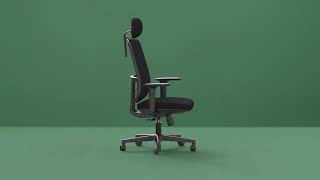 KANTO SP kancelárska stolička s podhlavníkom čierna