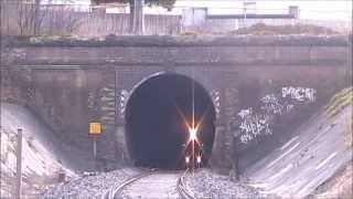 preview picture of video 'V/line trains through the South Geelong Tunnel 2/6/13'