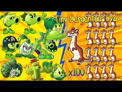 Super Ice Weasel Zombie vs All plant - Who will win | Tiny Gargantuar PVZ2