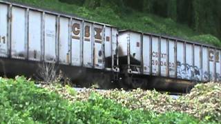 preview picture of video 'End of White CSX Bethgon Coal Train W/ Helper Locomotive 9-4-12'