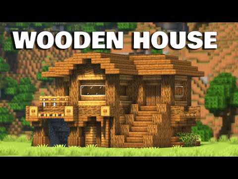 How to build a Wooden House with mine entrance in Minecraft!