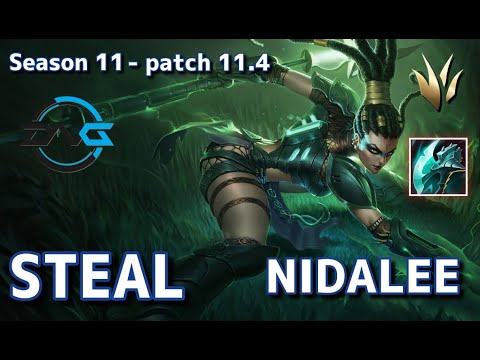 【韓国サーバー/GM】DFM Steal ニダリー(Nidalee) VS タリヤ(Taliyah) JG - Patch11.4 KR Ranked【LoL】
