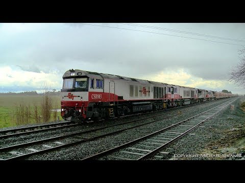 5PM9 SCT Freight Train In Heavy Rain & Hail (1/9/2019) - PoathTV Australian Railways