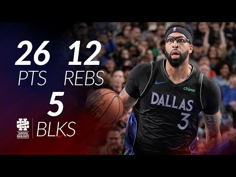 Anthony Davis 26 pts 12 rebs 5 blks vs Rockets 25/26 season