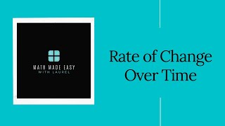 Rate of Change Over Time