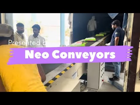 Neo Conveyors telescopic belt conveyor demonstration video thumbnail