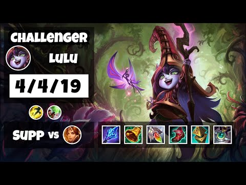 Lulu Support 11.13 Challenger Gameplay Replay - S11 (4/4/19) - BR