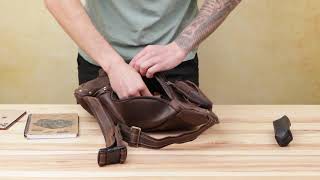 Шкіряна чоловіча vintage сумка через плече 20373 Vintage коричневий