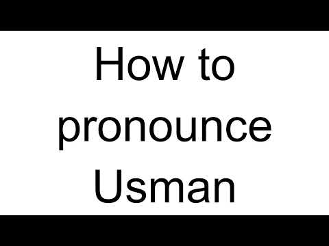 How to Pronounce Usman (Arabic)