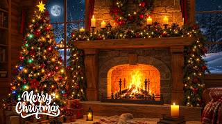 Cozy Christmas Fireplace 🔥 Relaxing Christmas Music With Fireplace Crackling 🌲 Holiday Ambience