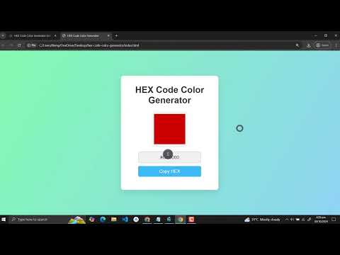 Hex Code Color Generator Using Html Css And Javascript With Source Code