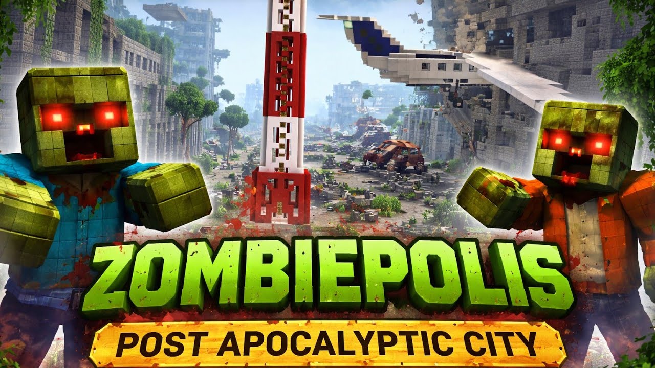Minecraft Zombiepolis - Post Apocalyptic City Map 🧟‍♂️ 