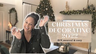 Decorate With Me Christmas 2022 | LIVE Tree Shopping & Neutral Decorating | DIY Decor