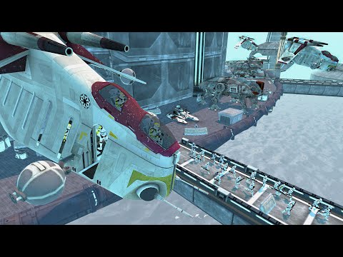 Brutal Clone Garrison Defense of KAMINO Platforms! - Men of War: Star Wars Mod