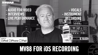 Video thumbnail for Shure in 60 Seconds - The MV88 Digital Stereo Condenser Microphone by Shure Performance & Production